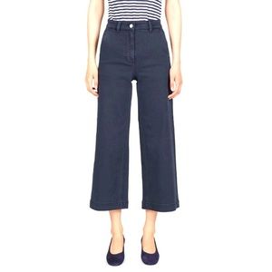Everlane navy wide leg crop pants 8